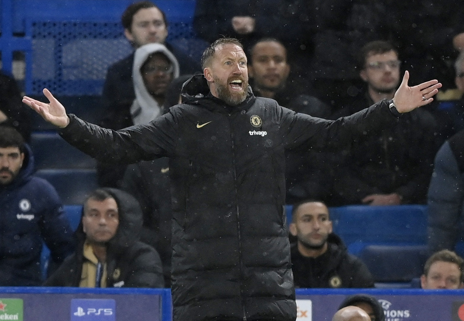 Chelsea manager Graham Potter reacts